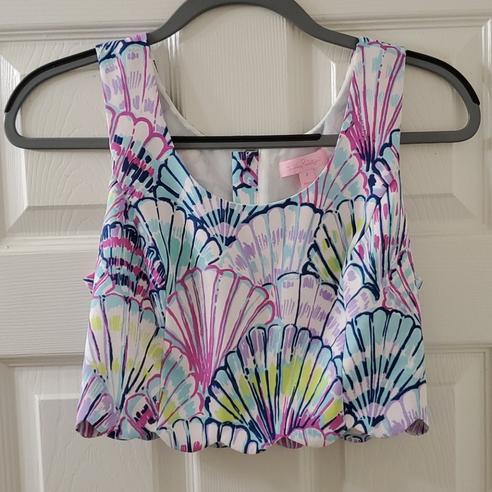 Lily Pulitzer Scalloped Crop Top